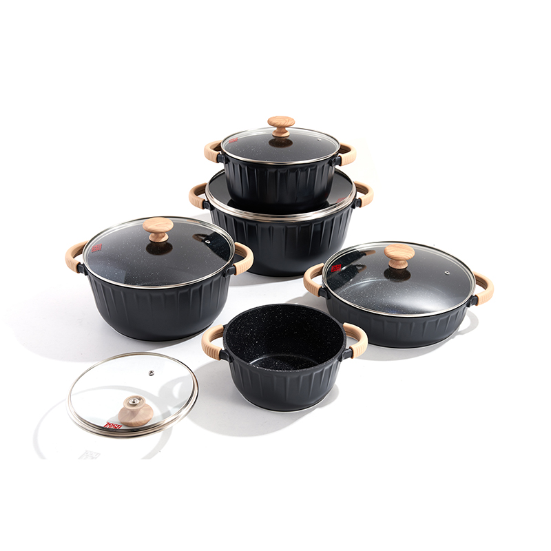 10pcs RidgedGlow Aluminum pot Set