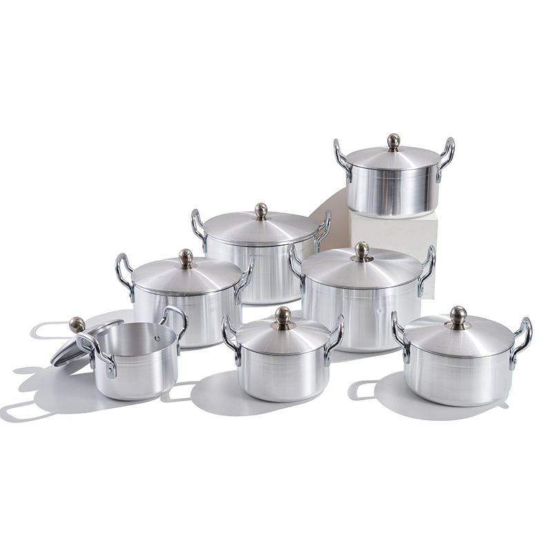 14pcs Polished Aluminum pot Set