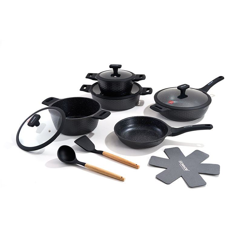 12pcs DiamondWeave Aluminium Cookware Set
