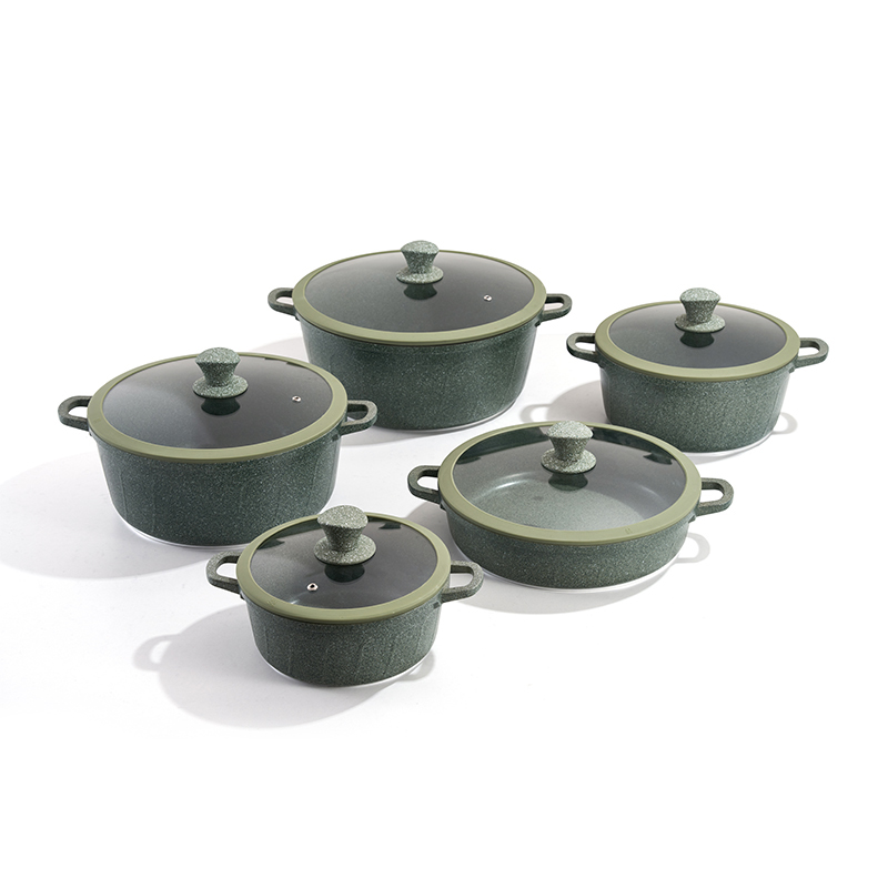 10pcs JadeGranite Aluminum pot Set