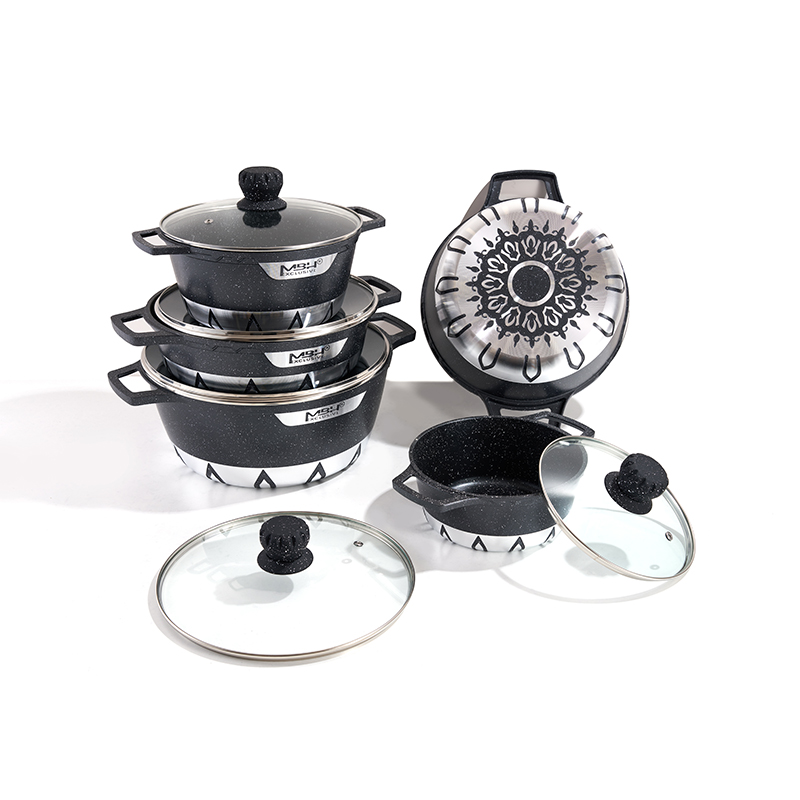 10pcs SunStone Granite Aluminum pot Set