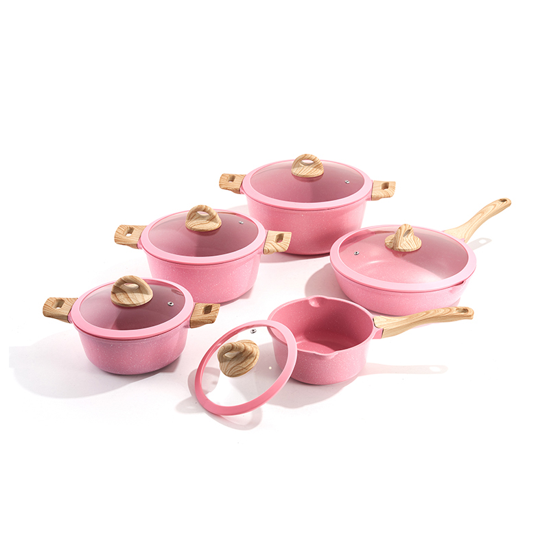 10pcs BlushWood Aluminium Cookware Set