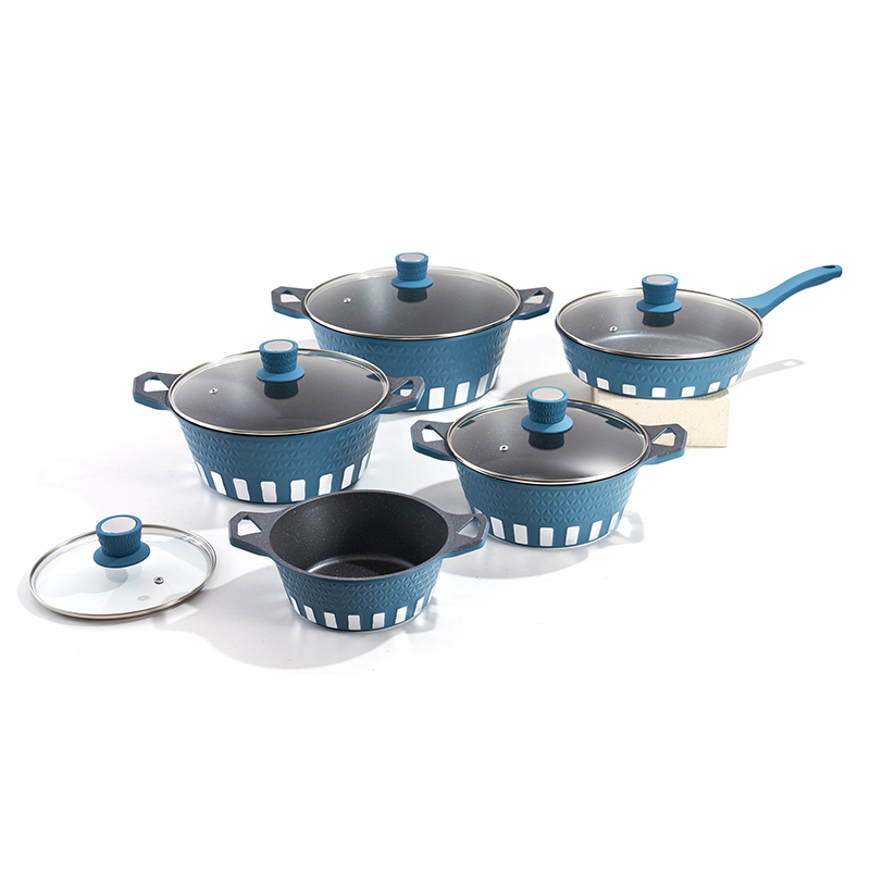 10pcs  IndigoDiamond Aluminium Cookware set