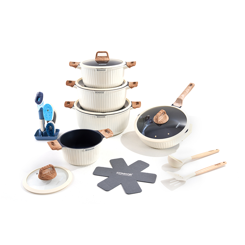 14pcs RidgeStack Nordic Aluminium Cookware Set