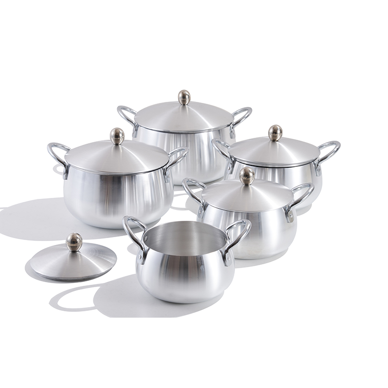 10pcs Polished Aluminum pot Set