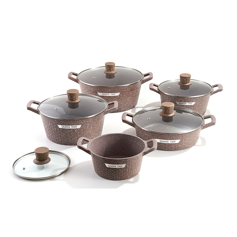 10pcs HammerGrip Granite Aluminum pot Set