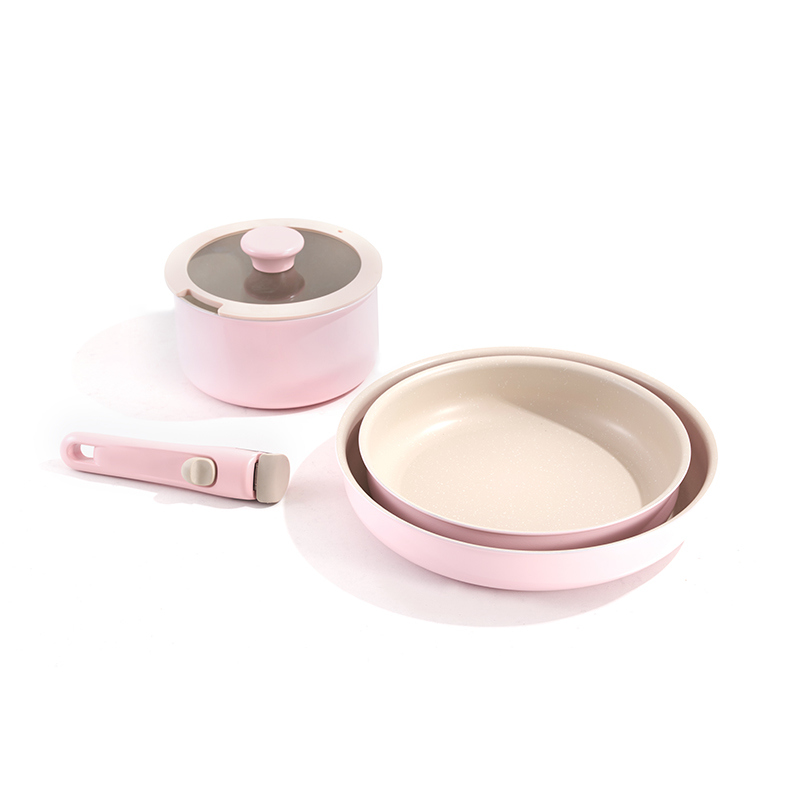 Aluminum Cookware Set with Detachable Handles