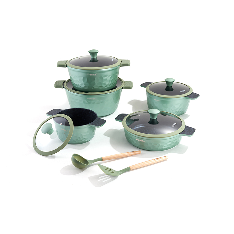 12pcs MintEmboss Aluminium Cookware Set