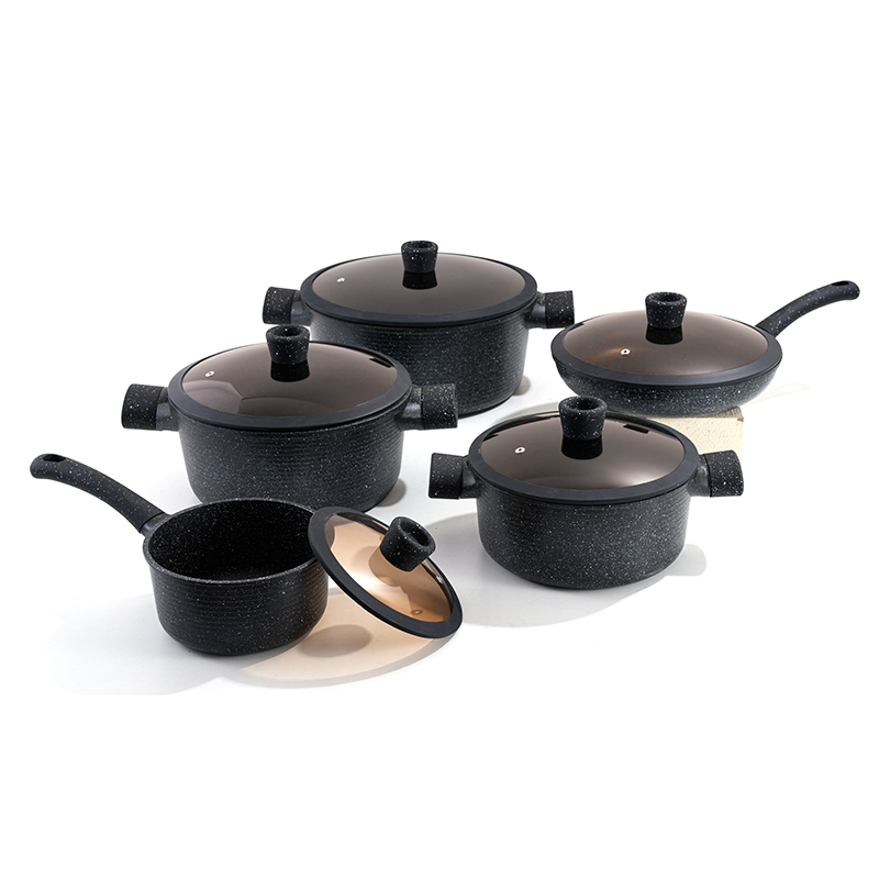 10pcs SpeckleGranite Aluminium Cookware Set