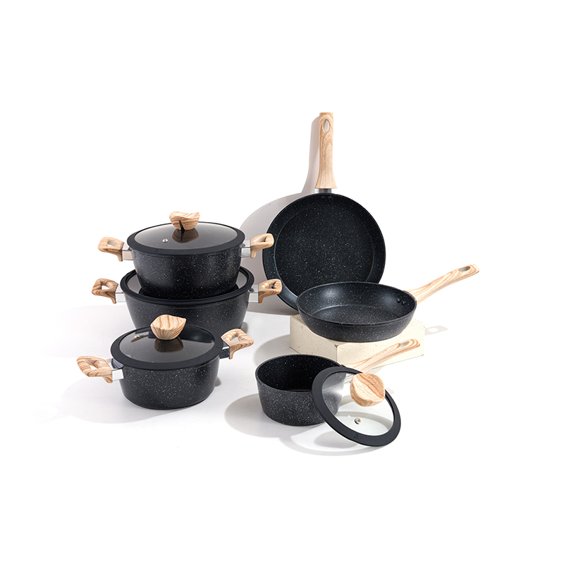 10pcs EverydayWood Aluminium Cookware Set