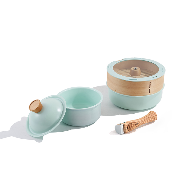 6pcs Cookware with Steamer and Detachable Handle