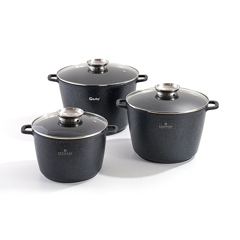 6pcs Aluminum Granite Large-Capacity Stockpot Set