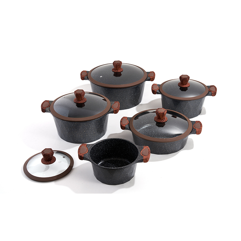 10pcs  LeoDiamond Aluminum pot Set