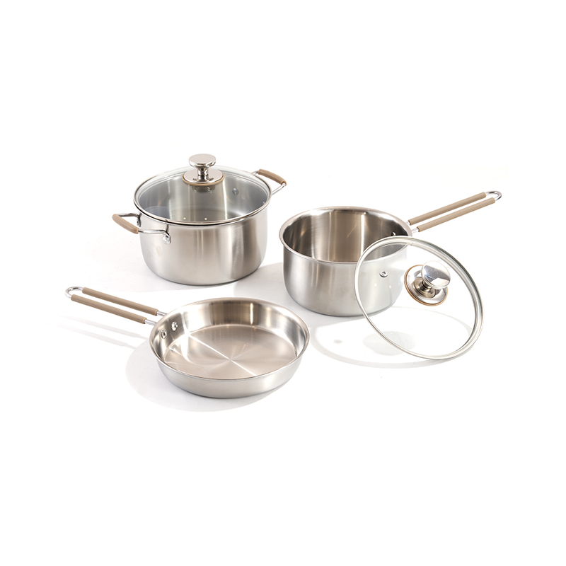 5pcs Stainless Steel Cookware Set With Glass Lid
