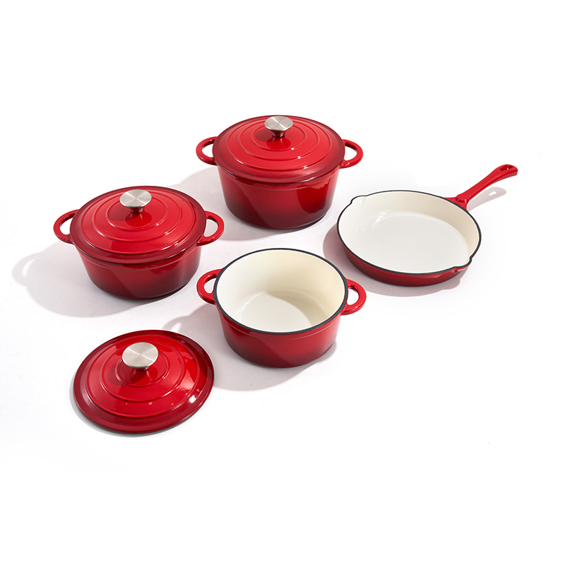 7-Piece Enameled Cast Iron Nonstick Cookware Set