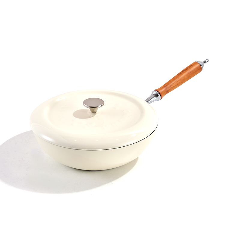 Enamel Iron Wok with Lid