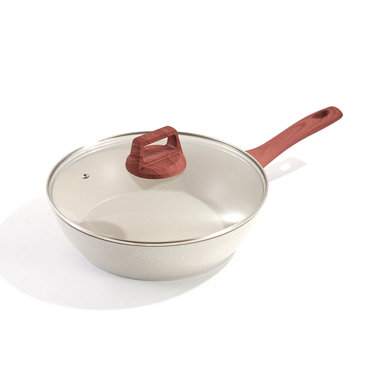 WoodGrain Granite Deep Frypan