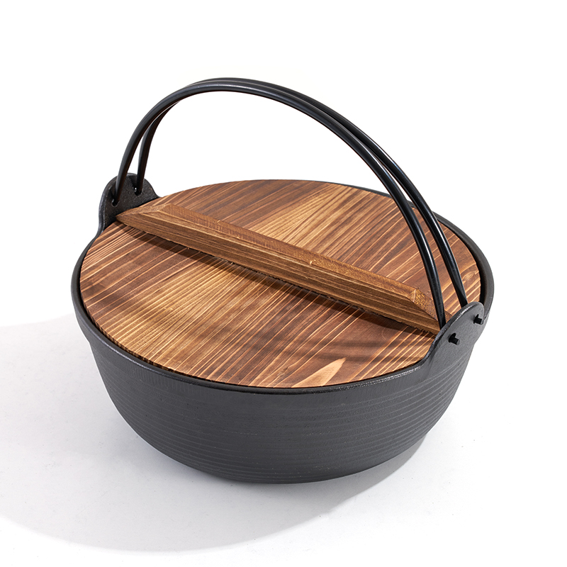 Cast Iron Pot with Wooden Lid