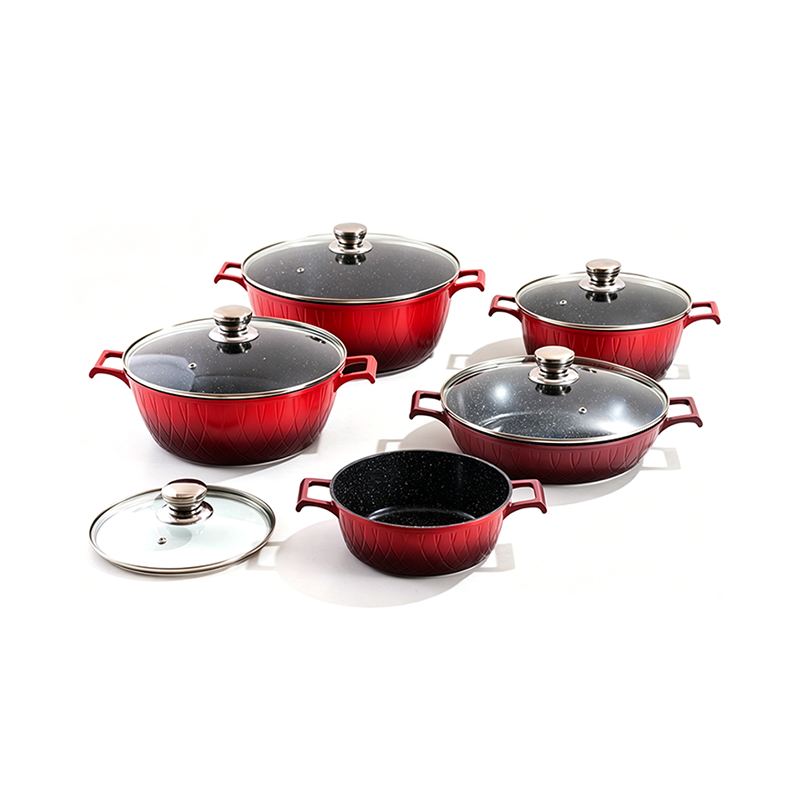 10pcs SlateEmboss Aluminum Pot Set 10pcs SlateEmboss Aluminum Pot Set