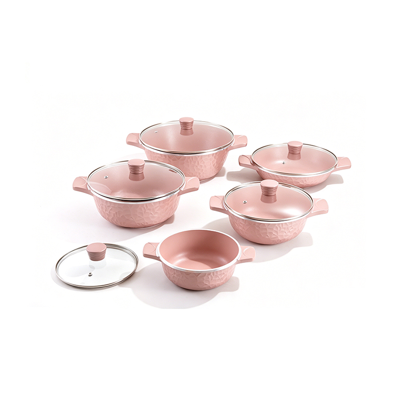 10pcs HammeredStone Granite Aluminum Pot Set 10pcs HammeredStone Granite Aluminum Pot Set