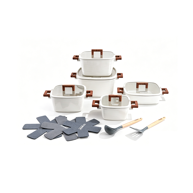 15pcs SquareStack Woodline Aluminium Cookware Set 15pcs SquareStack Woodline Aluminium Cookware Set