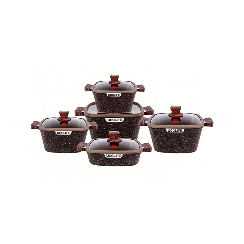 10pcs NeroGranite Aluminum Square pot Set 10pcs NeroGranite Aluminum Square pot Set