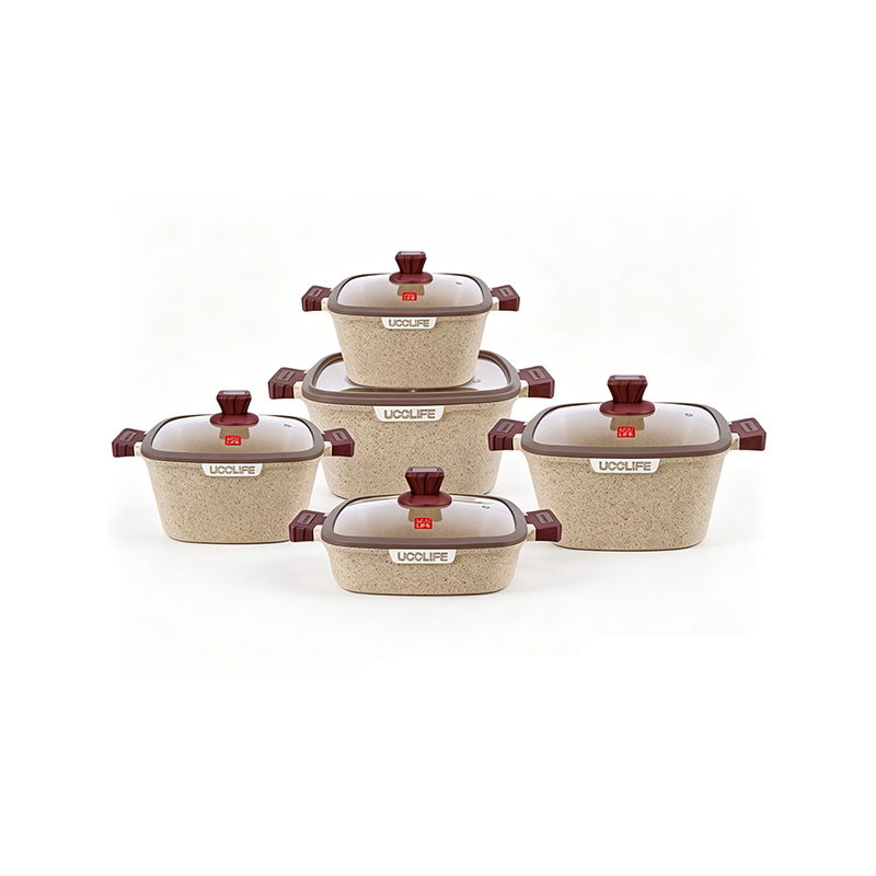 10pcs NeroGranite Aluminum Square pot Set 10pcs NeroGranite Aluminum Square pot Set