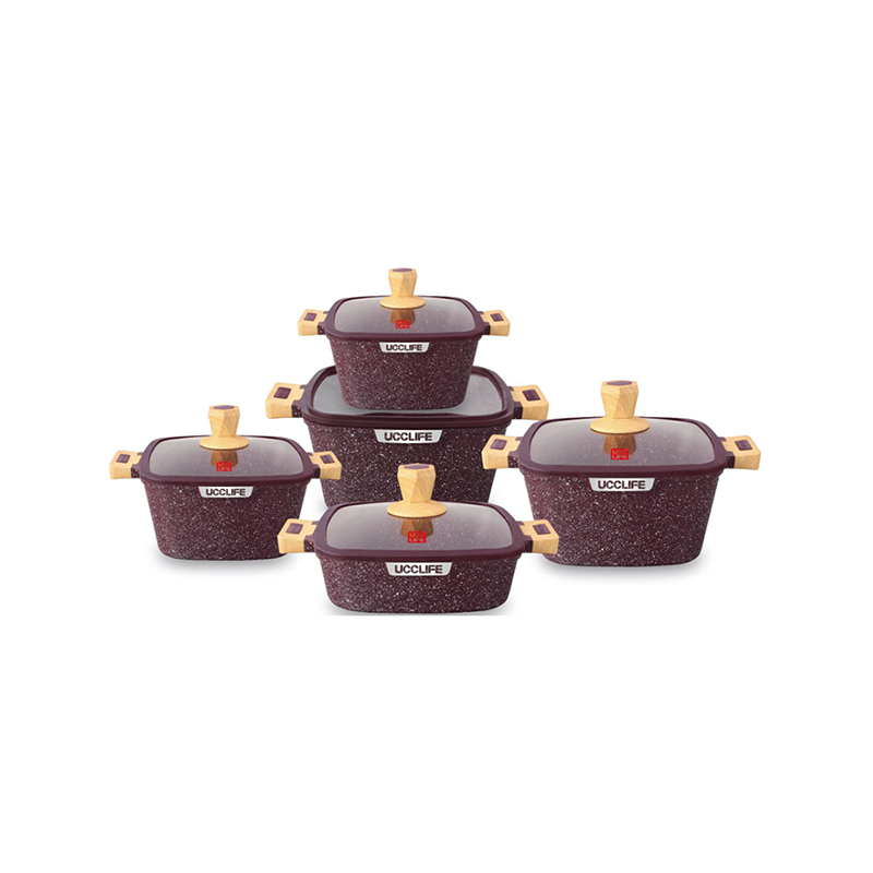 10pcs NeroGranite Aluminum Square pot Set 10pcs NeroGranite Aluminum Square pot Set