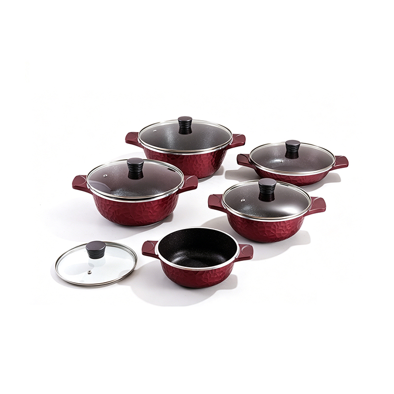 10pcs HammeredStone Granite Aluminum Pot Set 10pcs HammeredStone Granite Aluminum Pot Set