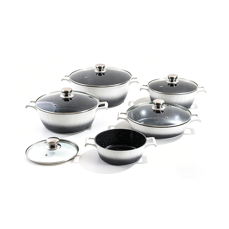 10pcs SlateEmboss Aluminum Pot Set 10pcs SlateEmboss Aluminum Pot Set