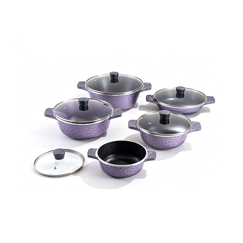 10pcs HammeredStone Granite Aluminum Pot Set 10pcs HammeredStone Granite Aluminum Pot Set