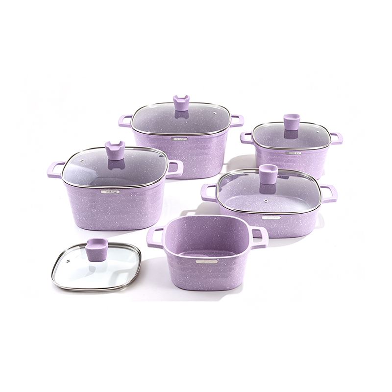 10pcs SquareRidge Granite Aluminum pot Set 10pcs SquareRidge Granite Aluminum pot Set