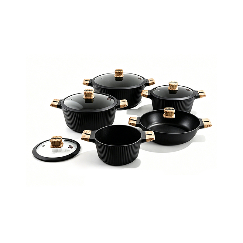 10pcs StackedRidge Granite Aluminum pot Set 10pcs StackedRidge Granite Aluminum pot Set