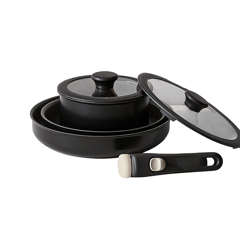 Aluminum Cookware Set with Detachable Handles Aluminum Cookware Set with Detachable Handles